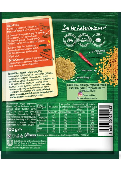 Mercimek Köftesi Hızlı Pratik ve Lezzetli 100 G