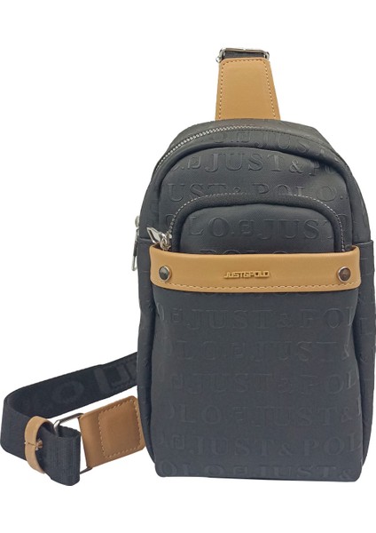 SİA ÇANTA Orijinal Just&Polo Body Bag Çanta Dört Gözlü Kullanışlı Örgü Kemer Askılı Sag & Sol Yön Çevrilebilir Özellikli
