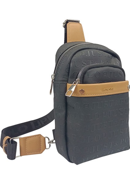 SİA ÇANTA Orijinal Just&Polo Body Bag Çanta Dört Gözlü Kullanışlı Örgü Kemer Askılı Sag & Sol Yön Çevrilebilir Özellikli