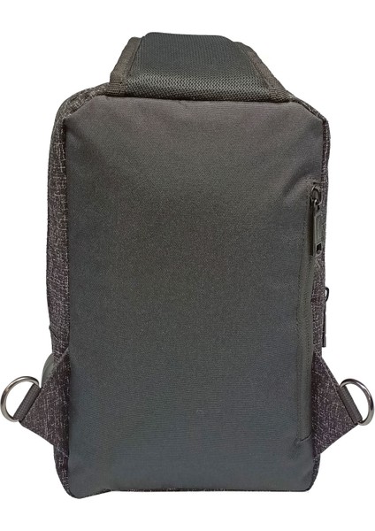 BodyBag Çanta Büyük Boy USB Çıkışlı Özel Askılı & Sağ ve Sol Yön Degiştirme Özel Dokuma Kumaş Uniseks Çanta