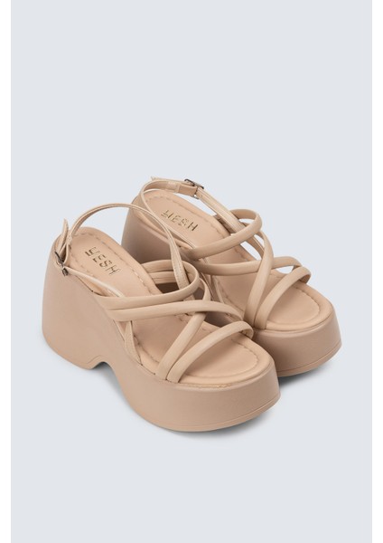 Bej Kadın Platform Topuk Sandalet - DLG04ZBEJC01 fiyatları