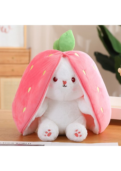 20CM Çocuklar Günü Hediyesi Çilek Tavşan Peluş Oyuncak - Pembe (Yurt Dışından)