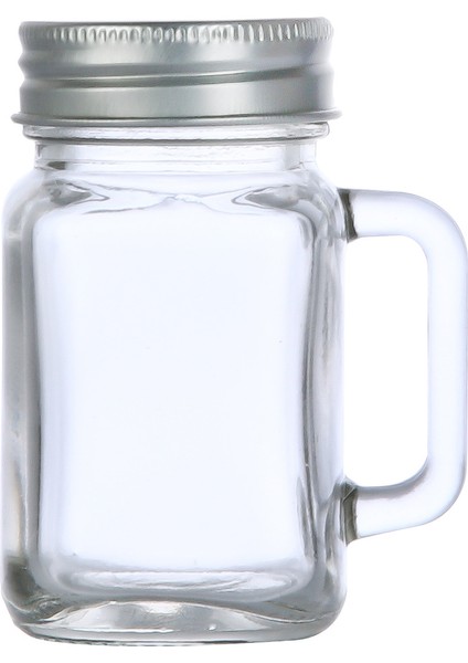 12 Adet Şeffaf Cam Kulplu ve Kapaklı Çay Fincanı Cam Içecek Bardağı Saklama Kavanozu (Yurt Dışından)