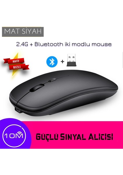 Daily Link Dailylink Rgb Wireless Bluetooth Kablosuz Optik Mouse Şarj Edilebilir USB Mouse Fare Gamer Bilgisayar Pc Dizüstü iPad