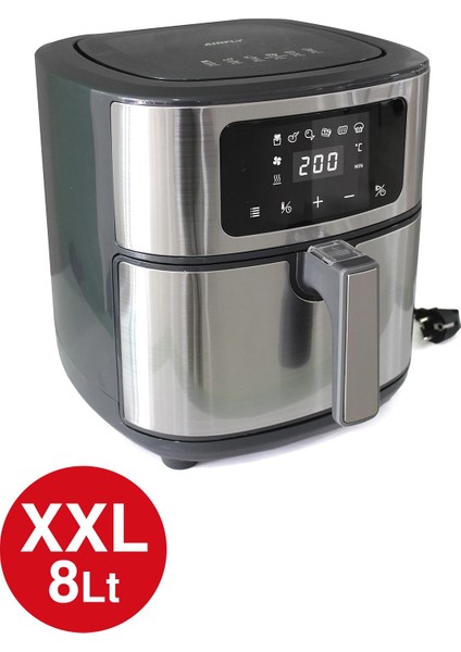 Aırfly Xxl 8 Litre Smart Airfryer Yağsız Fritöz AF80B-R-1