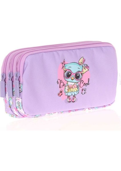 Kids&love 3 Bölmeli Pullu - Rugan Owl Kalem Çantası L8101 modelleri