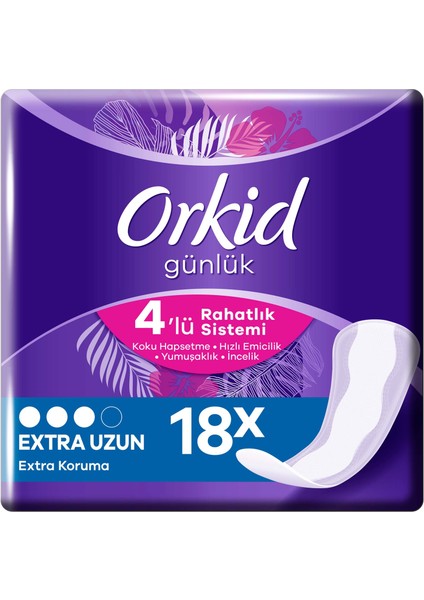 Extra Koruma Extra Uzun Günlük Ped 18 Adet