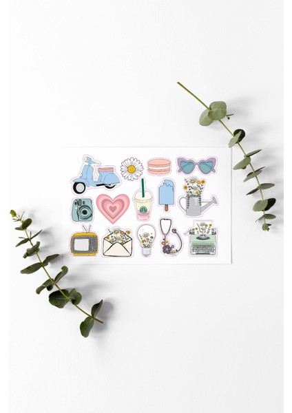 Vintage Karışık Tasarımlı A5 Stickers Çıkartma PYTKSTK066