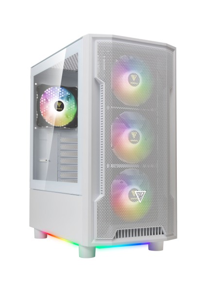 Gamdıas Athena M6 Lite Wh, 500W, Tempered Glass, Mesh, Argb, Atx, White Edition, Gamıng Kasa