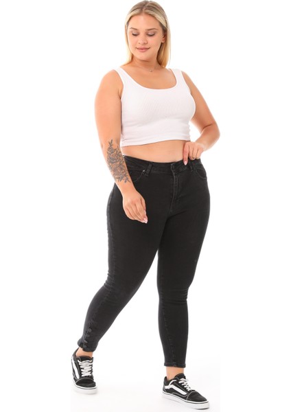 Elcidodenim Elcido Paça Düğme Detay Skinny Big Size Jeans -00153 fırsatları