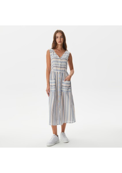 Nautıca Kadın Lacivert Kolsuz Çizgili Elbise 35D914T.4VN modelleri