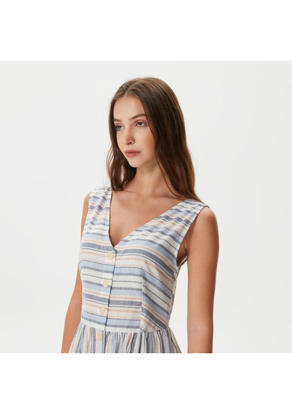 Nautıca Kadın Lacivert Kolsuz Çizgili Elbise 35D914T.4VN fırsatları