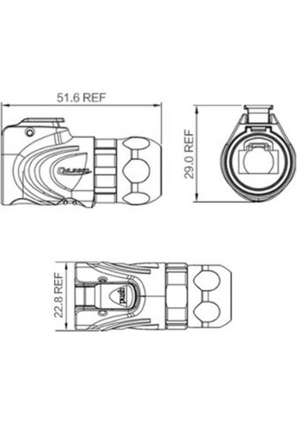 LP-16-C/RJ45/015/PE-43-001 Su Geçirmez Ethernet Konnektörü - Erkek