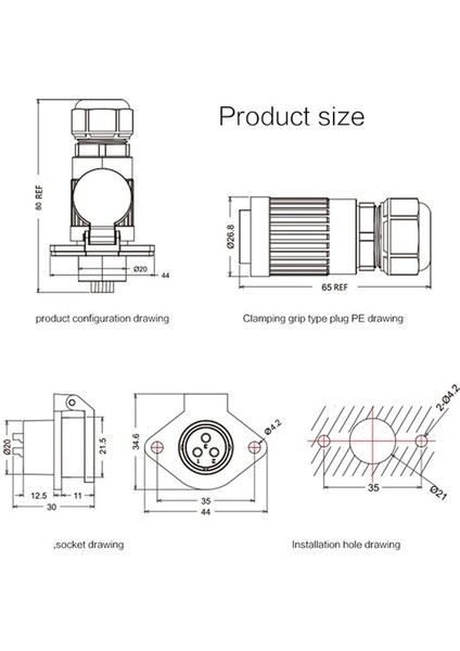 YA-20-J07SX-03-201 7-Pin Su Geçirmez Konnektör - Dişi fiyatları