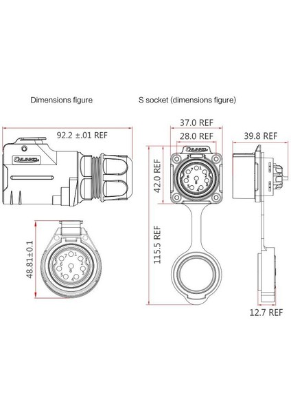 LP-28-C02PE-21-001 2-Pin Su Geçirmez Konnektör - Erkek