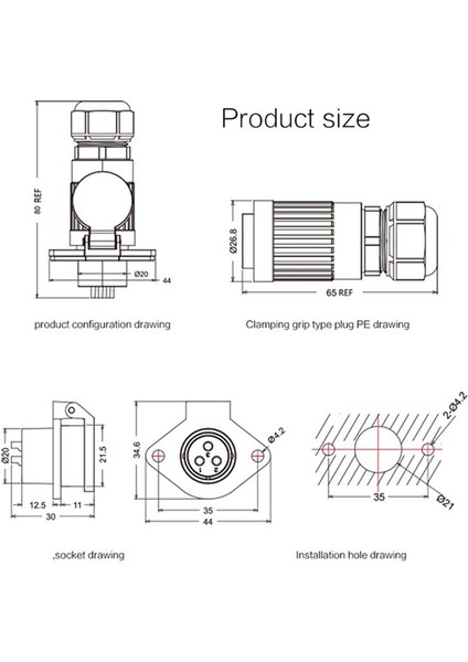 YA-20-C09SX-03-201 9-Pin Su Geçirmez Konnektör - Erkek fiyatları