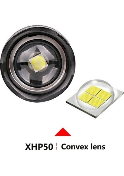 LED El Feneri Güçlü USB 25000LM XHP50 Yakınlaştırma Kayıt 1001. (Yurt Dışından)