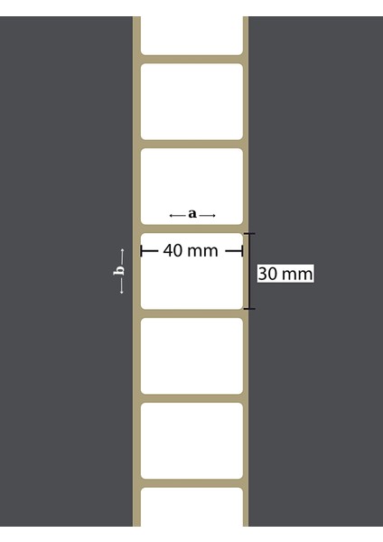 30X40 mm Termal Barkod Etiketi Yaıpışkanlı Etiket (1 Rulo = 1000 Adet)