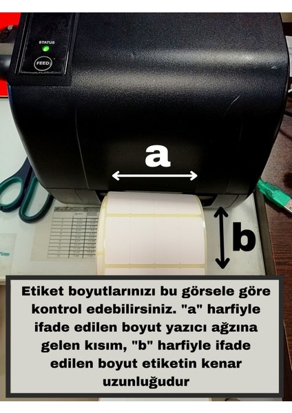 30X50 mm Termal Barkod Etiketi Yaıpışkanlı Etiket (1 Rulo = 1000 Adet)