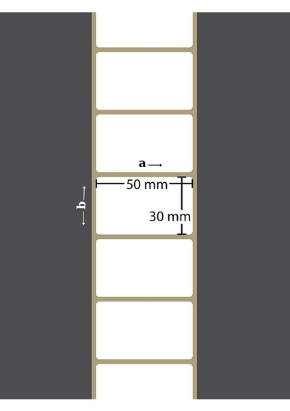 30X50 mm Termal Barkod Etiketi Yaıpışkanlı Etiket (1 Rulo = 1000 Adet)