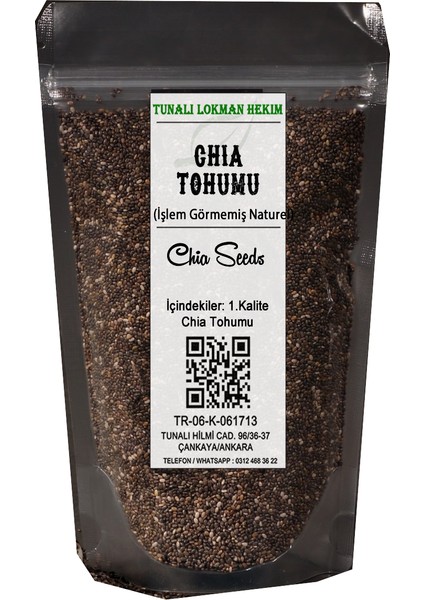 Tunalı Lokman Hekim Taze Keten Tohumu (Öğütülmüş) 100 gr  + Chia Tohumu 100  gr