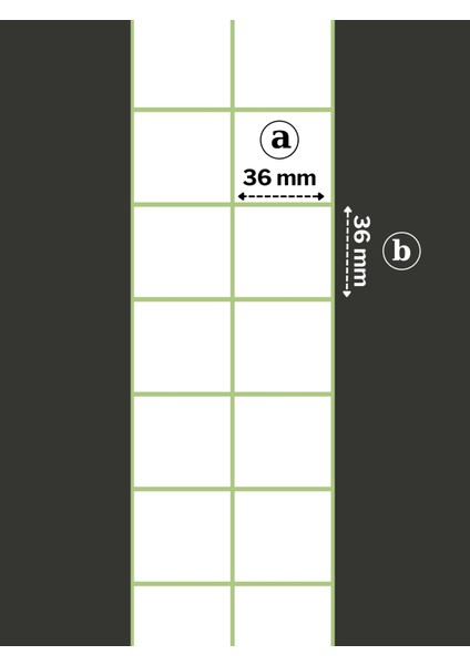 36X36 mm Termal Barkod Etiketi Yapışkanlı Çift Sıra, Raf Önü Etiketi (1 Rulo = 2000 Adet)