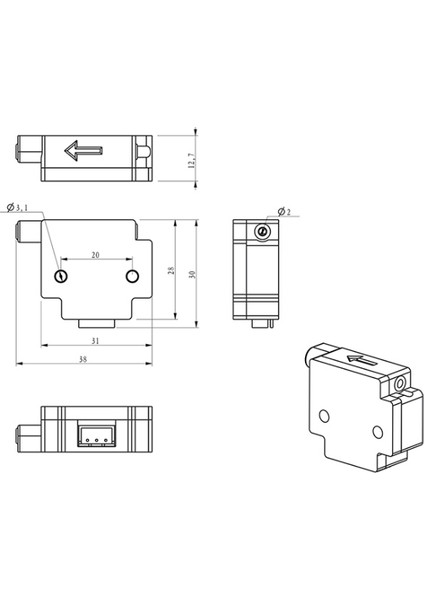 3D Yazıcı Filament Algılama Sensörü - Siyah