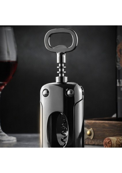 Three Beans Açacağı Çinko Alaşımlı Kırmızı Şarap Açacağı Ayna Yüzey Metal Sommeliers Tirbuşon Şişe Açacakları Tirbuşonlar Şarap Cork Remover | Torkscrews Açıcılar (Yurt Dışından)