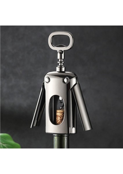 Three Beans Açacağı Çinko Alaşımlı Kırmızı Şarap Açacağı Ayna Yüzey Metal Sommeliers Tirbuşon Şişe Açacakları Tirbuşonlar Şarap Cork Remover | Torkscrews Açıcılar (Yurt Dışından)