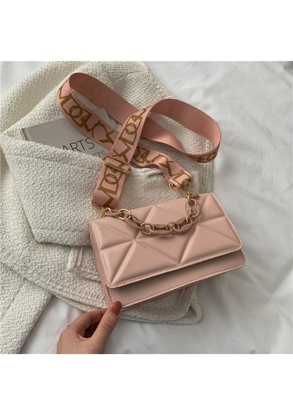 Gündelik Trend Moda Omuz Küçük Kare Çanta Geniş Bant Askılı Çanta (Yurt Dışından) fiyatları