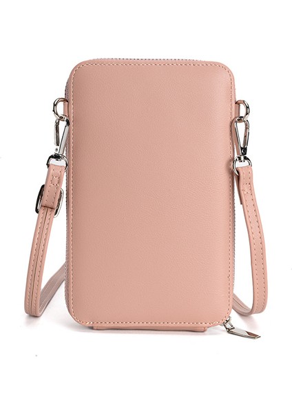 Tek Omuz Retro Moda Diyagonal Basit Pu Fermuarlı Cep Telefonu Çantası (Yurt Dışından)