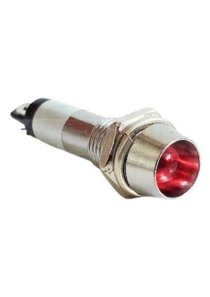 8mm 24V Metal Sinyal Lambası - Kırmızı