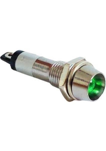 8mm 24V Metal Sinyal Lambası - Yeşil