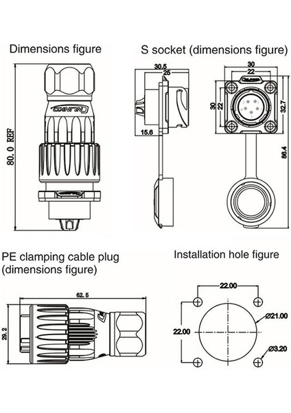 DH-20-C05SX-03-401 5-Pin Su Geçirmez Konnektör - Erkek