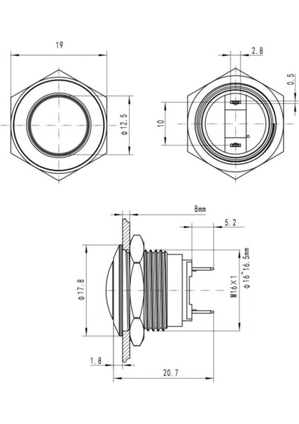 19G-Q1 19MM Bombeli Yaylı Metal Buton modelleri