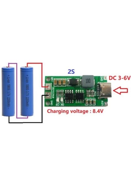 2s 8.4V 1A Li-Ion & Lipo Pil Şarj Devresi