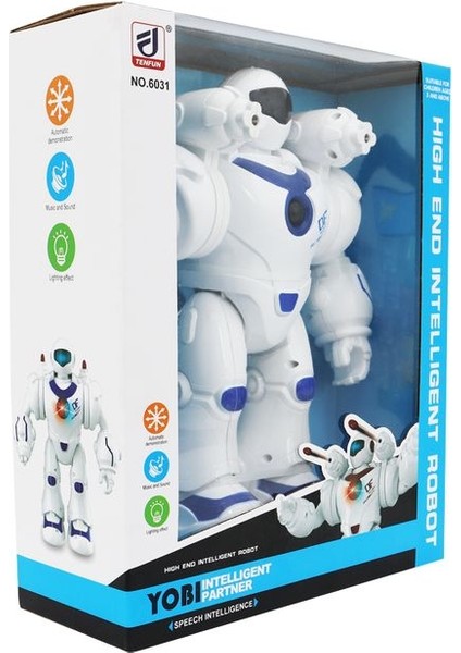 Sesli ve Işıklı Savaş Robotu Mavi
