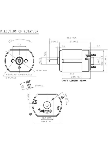 JFF-260PC 2.4V Mini Dc Motor