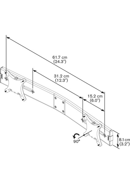 Pfa Montajları Için Pfa 9102 Çift Monitör Aparatı