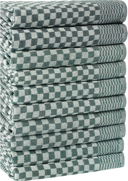 Kurulama Bezi & Alman Peçetesi 10'lu Set - 40 x 60 - Dama Model Yeşil