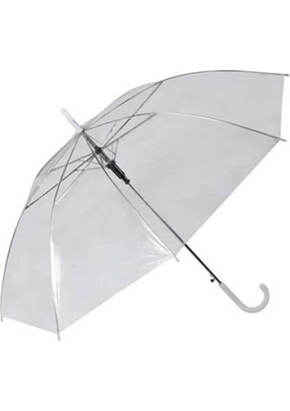 Kaliteli Şık 8 Telli Baston Unısex Şeffaf Şemsiye 71 cm Uzunluk, 90 cm Açık Çap fiyatları