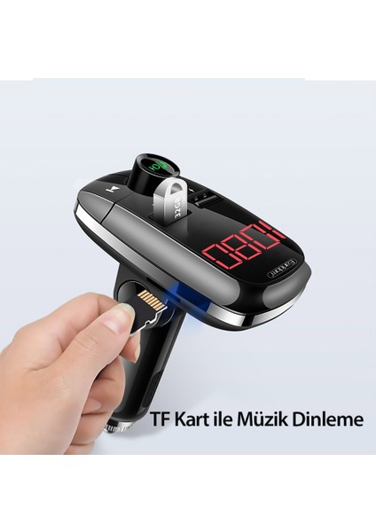 Earldom Bluetooth Usb3.0 Hızlı Şarj Fm Transmitter Araç Çakmaklık Şarj Aleti