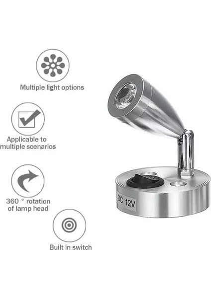 Karavan & Tekne Döner Tip LED Okuma Lambası 12V