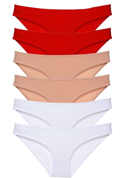 Kadın 6 Adet Süper Eko Set Likralı Slip Külot