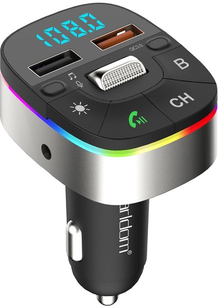 Earldom Bluetooth Usb3.0 Hızlı Şarj Fm Transmitter Araç Çakmaklık Şarj Aleti