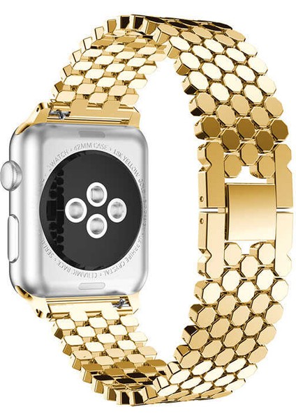 Apple Watch 42-44-45-49MM Uyumlu Metal Strap Luxury Petek Kordon-Kayış