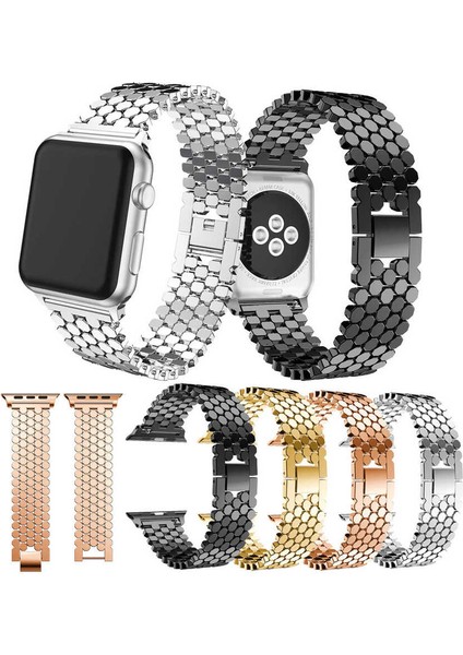 Apple Watch 42-44-45-49MM Uyumlu Metal Strap Luxury Petek Kordon-Kayış