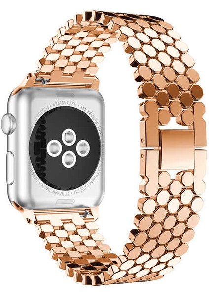 Apple Watch 38-40-41MM Uyumlu Metal Strap Luxury Petek Kordon-Kayış