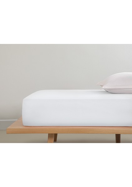 Düz Pamuklu Çift Kişilik Çarşaf 240x260 Cm Beyaz