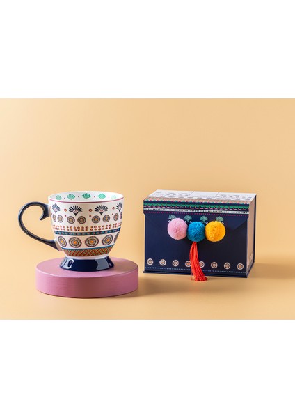 Exotic Artsy New Bone China Kupa 460 ml Lacivert modelleri